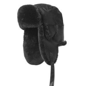 NWOT Crowncap Lamb Aviator with Mouton Trim size XL - Black